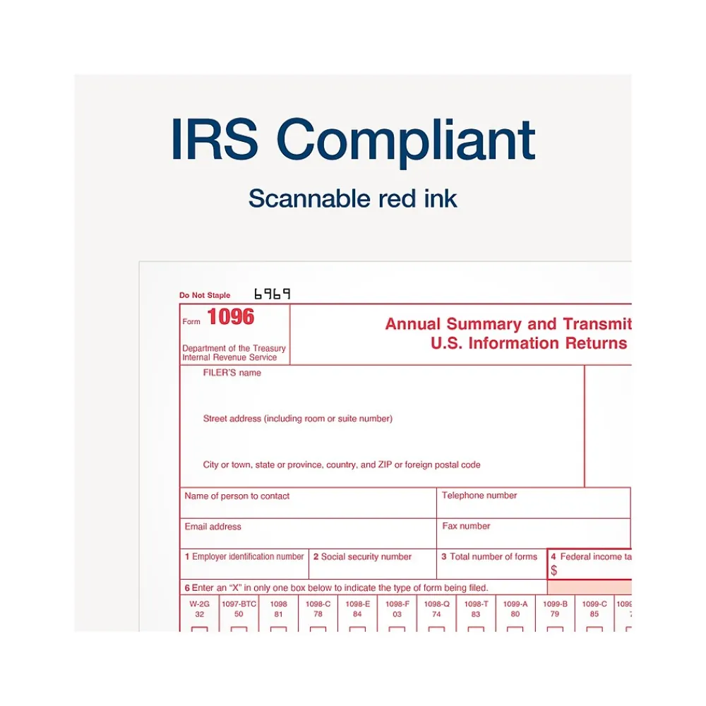 Tax Forms*Adams 2024 1096 Summary Tax Form, 10/Pack (STAX1096-24)