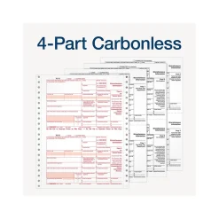 Tax Forms*Adams 2024 1099-MISC Tax Form, 4-Part, 2-Up, Copy A, 1, B, 2, 24/Pack (STAX524MISC-24)