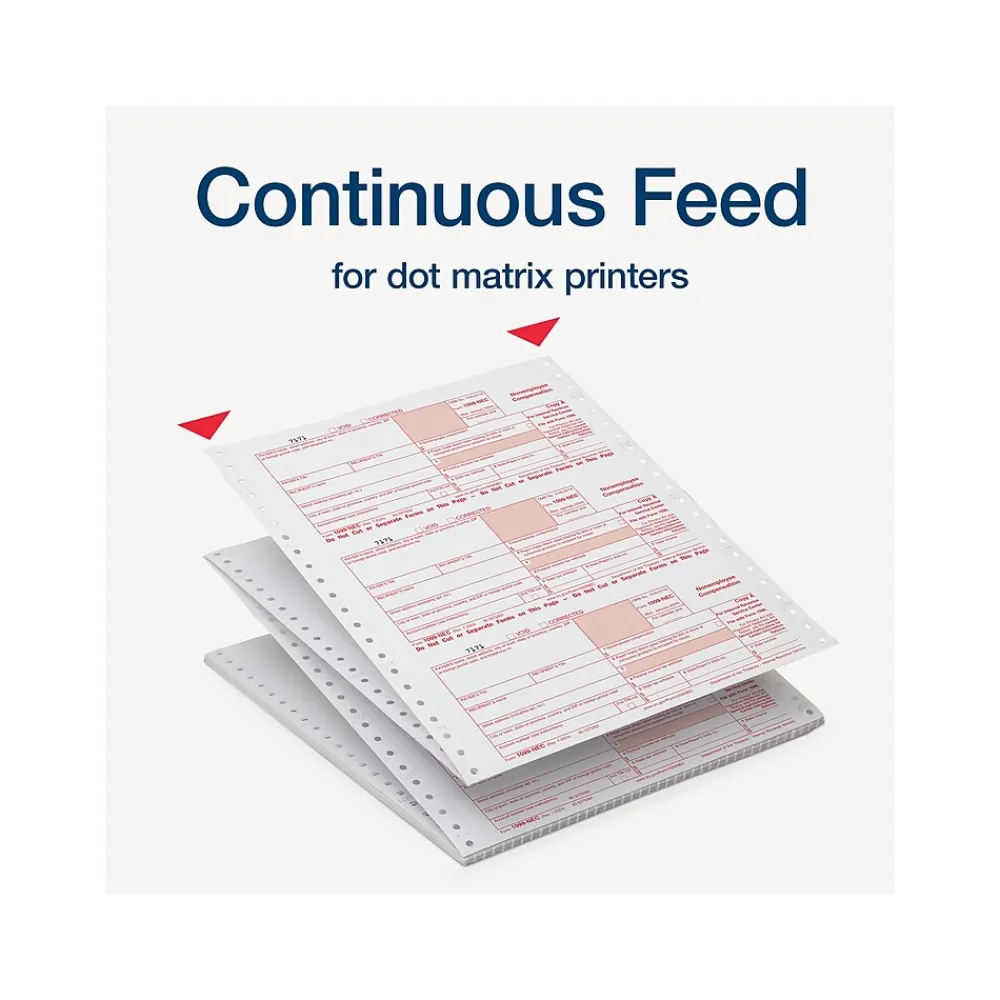 Tax Forms*Adams 2024 1099-NEC Tax Form, 4-Part, 3-Up, Copy A, 1, B, 2, 24/Pack (STAX524NEC-24)