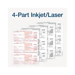 Tax Forms*Adams 2024 1099-NEC Tax Form with 10 e-files, 4-Part, 3-Up, Copy A, 1, B, 2, 50/Pack (STAX550NEC-24)