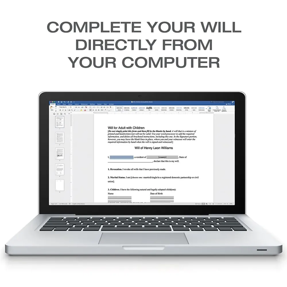 Business Forms*Adams Last Will & Testament, Forms & Instructions (LF235/ALFP117)