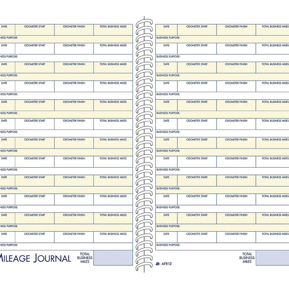 Business Forms*Adams Mileage Records, 5.25" x 8.5", 24 Sets/Book (AFR12)