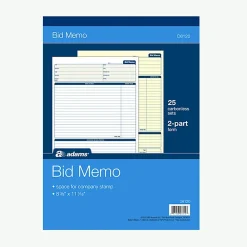 Business Forms*Adams 1-Part Carbon Work Orders, 8.38"W x 11.44"L, 50 Sets/Book (D8120)