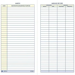 Business Forms*Adams Vehicle Mileage Records, 3 1/4" x 6 1/4", 36 Sets/Book (AFR10)