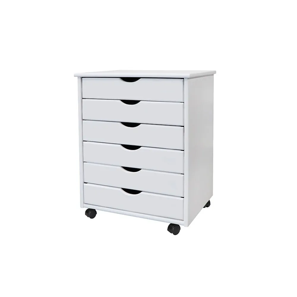 Storage Cabinets*Adeptus 25.43" Wood Drawer Cabinet, Whitewash (76181)