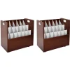 File Cabinets*AdirOffice 21-Slot Mobile Roll File, 28.5"H x 30"W x 15.75"D, Mahogany, 2/Pack (625-MA-2PK)