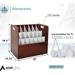 File Cabinets*AdirOffice 21-Slot Mobile Roll File, 28.5