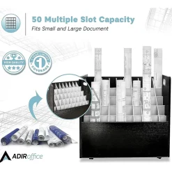 File Cabinets*AdirOffice 50-Slot Mobile Roll File, 28.5
