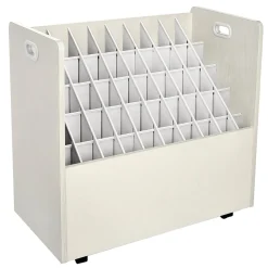 File Cabinets*AdirOffice 50-Slot Mobile Roll File, Lockable, 28.5"H x 30"W x 15.75"D, White (626-WHI-KIT1)