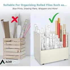 File Cabinets*AdirOffice 50-Slot Mobile Roll File, Lockable, 28.5