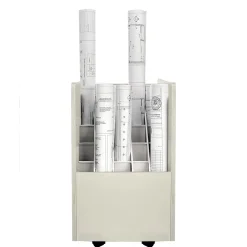 File Cabinets*AdirOffice 20-Slot Mobile Roll File, Lockable, 24.75"H x 15.25"W x 13.25"D, White (624-WHI-KIT1)