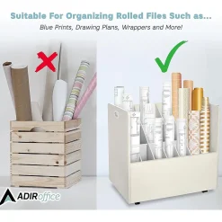 File Cabinets*AdirOffice 21-Slot Mobile Roll File, Lockable, 28.5
