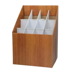 File Cabinets*AdirOffice 12-Slot Roll File Box, Walnut, 22"H x 15"W x 12"D, Walnut, 2/Pack (627-2PK)