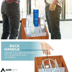 File Cabinets*AdirOffice 12-Slot Roll File Box, Walnut, 22