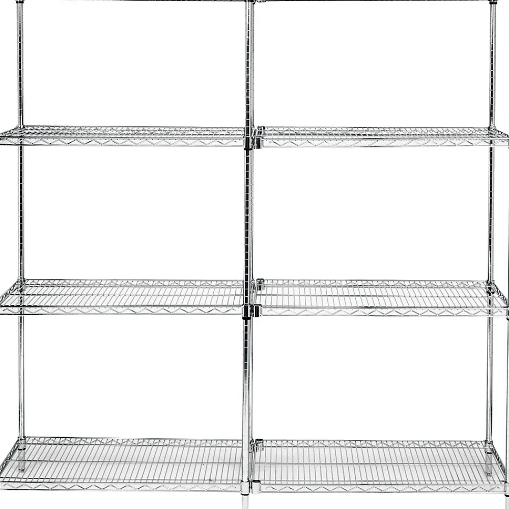 Shelving*Quantum Storage Systems Adjustable Open Wire Shelving Starter Units, 48" x 18" x 74"