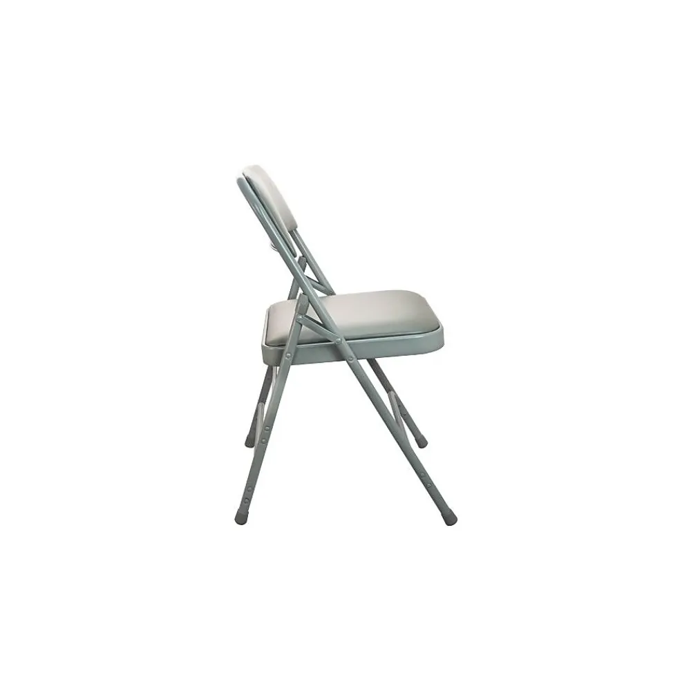 Folding & Stacking*Advantage Vinyl Padded Folding Chairs, Gray, 40/Pack (DPI903V-GG-40)