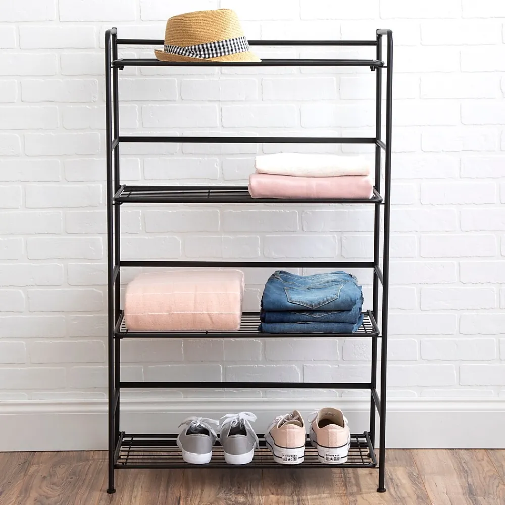 Shelving*Advantus FlipShelf 4-Shelf Metal Unit, 26.5"W, Black (37996/37634)