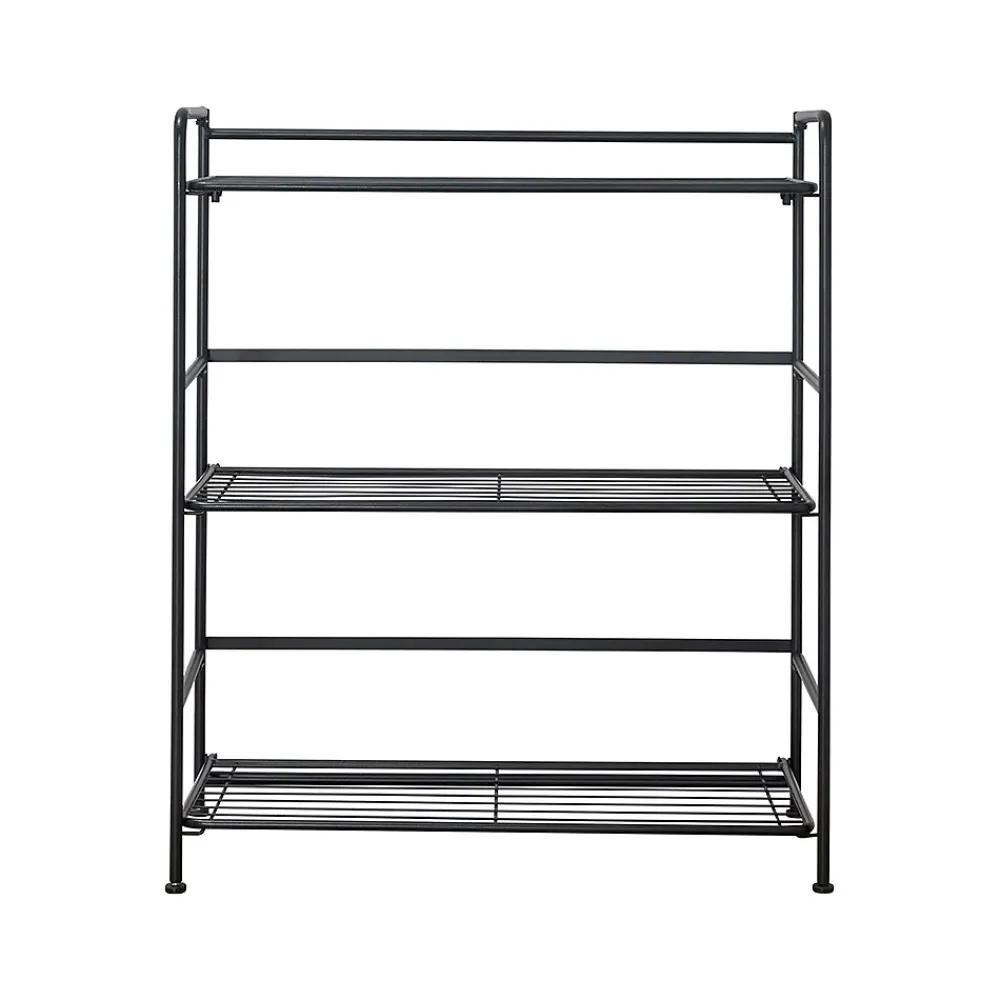 Shelving*Advantus FlipShelf 3-Shelf Steel Rack, 30.5" x 26.75" x 12", Black (38703)