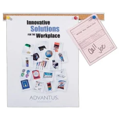 Bulletin*Advantus Grip-A-Strip Cork Map Rail, Satin Frame, 0.08' x 8' (2026)