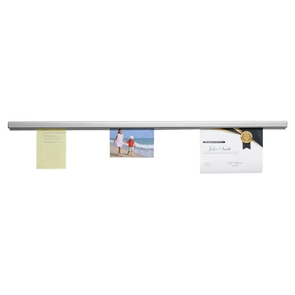 Bulletin*Advantus Grip-A-Strip Display Rail, 36”L x 1.5”H, Satin Aluminum Finish (AVT2005)