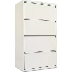 File Cabinets*Alera 4-Drawer Mobile Lateral File Cabinet, Letter/Legal Size, Lockable, 53.25"H x 30"W x 19.25"D, Light Gray (ALELF3054LG)