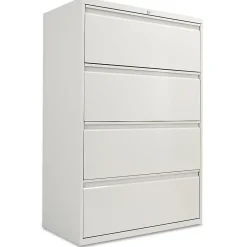 File Cabinets*Alera ® Four-Drawer Lateral File Cabinet, 36w x 18d x 52 1/2h, Light Gray (ALELF3654LG)