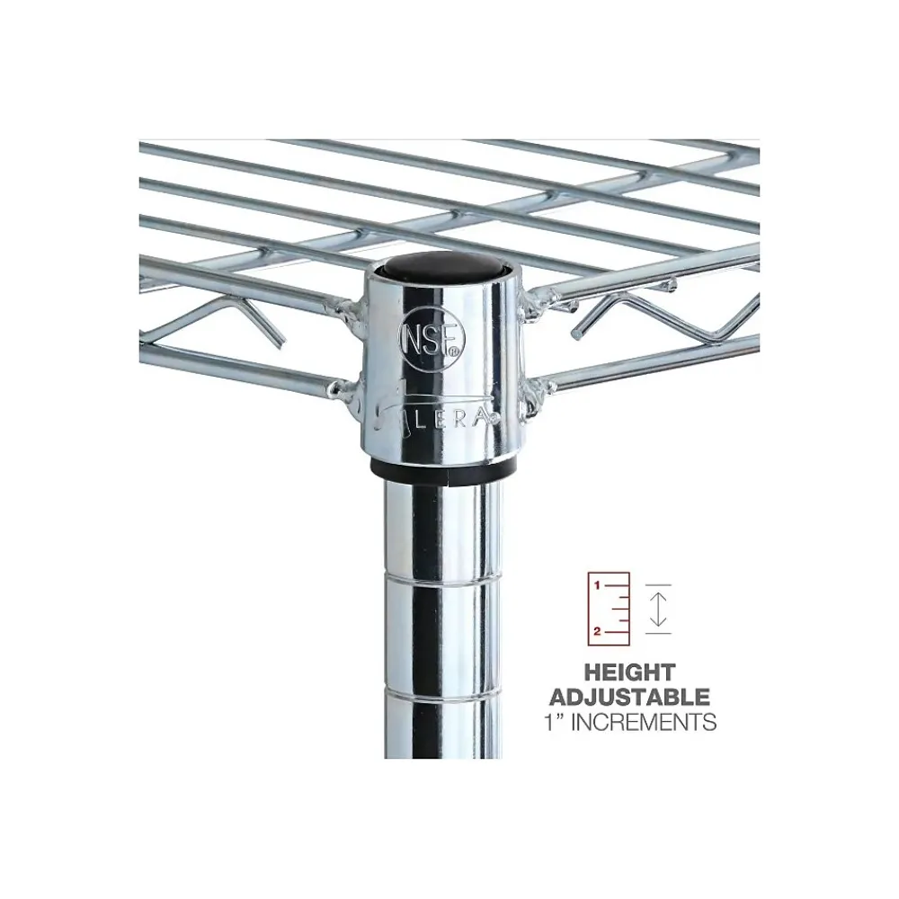 Shelving*Alera 6-Shelf Commercial Wire Shelving Kit, 72"H x 48"W x 18"D, Silver (ALESW664818SR)
