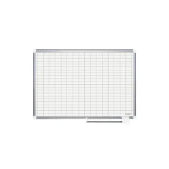 Dry Erase*MasterVision All Purpose Planner Dry Erase Board W/Accessories,1X2 Grid, 48X36, Silver Frame