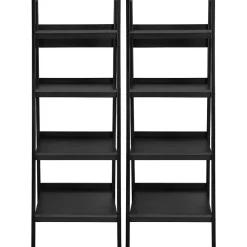 Bookcases*DHP Ameriwood Home Lawrence 60"H 4-Shelf Ladder Bookcase Bundle, Black (9482096)