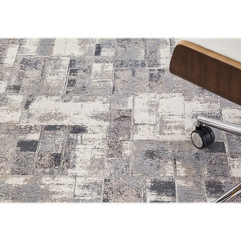 Chair Mats*Anji Mountain Rug'd Aarhus Carpet & Hard Floor Chair Mat, 36" x 48'', Gray/White (AMB9007)