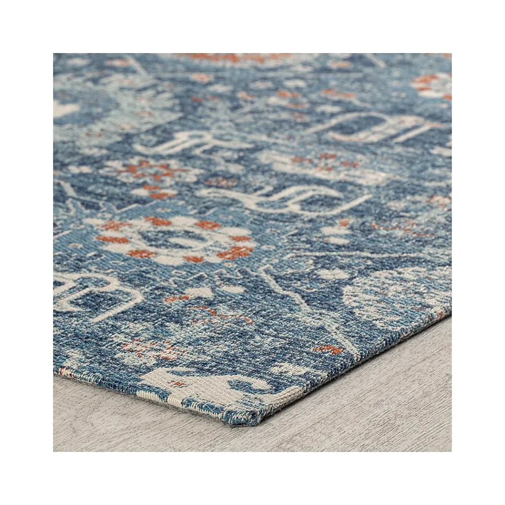 Chair Mats*Anji Mountain Rug'd Alta Carpet & Hard Floor Chair Mat, 36" x 48", Blue/Ivory Polyester (AMB9033)