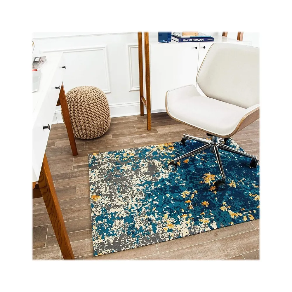 Chair Mats*Anji Mountain Rug'd Bilbao Carpet & Hard Floor Chair Mat, 36" x 48'', Multicolored (AMB9016)