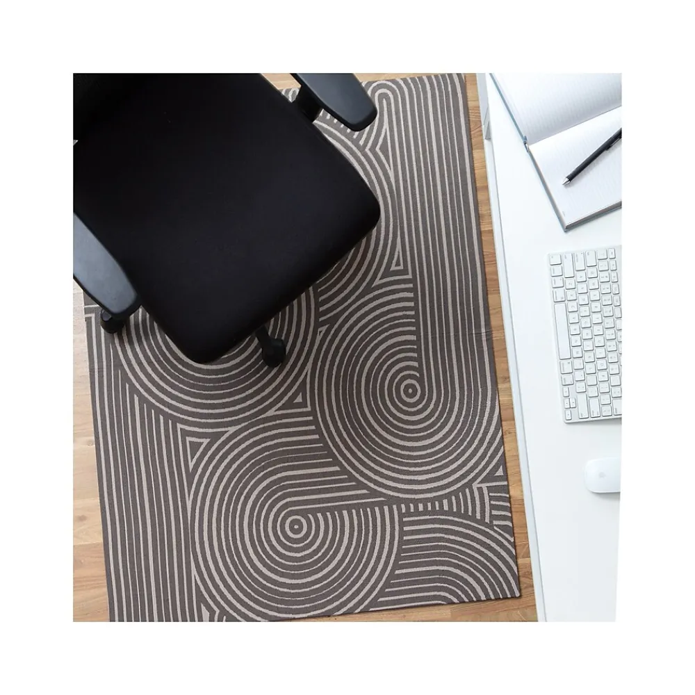 Chair Mats*Anji Mountain Rug'd Brixey Carpet & Hard Floor Chair Mat, 36" x 48", Beige/Gray (AMB9037)