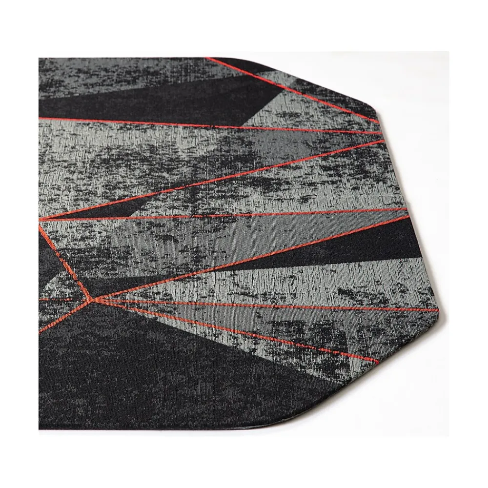 Chair Mats*Anji Mountain Rug'd Cracked Ice Carpet & Hard Floor Chair Mat, 36" x 48", Gray/Red (AMB9103)