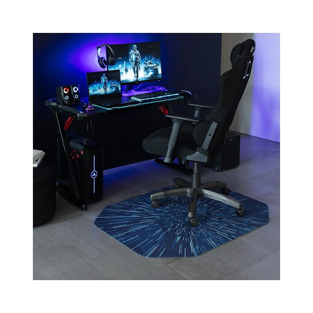 Chair Mats*Anji Mountain Rug'd Galaxy Carpet & Hard Floor Gaming Chair Mat, 36" x 48", Blue (AMB9116)