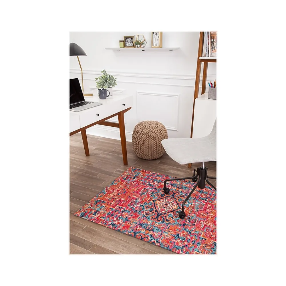 Chair Mats*Anji Mountain Rug'd Merida Carpet & Hard Floor Chair Mat, 36" x 48'', Low-Pile, Multicolored (AMB9001S)