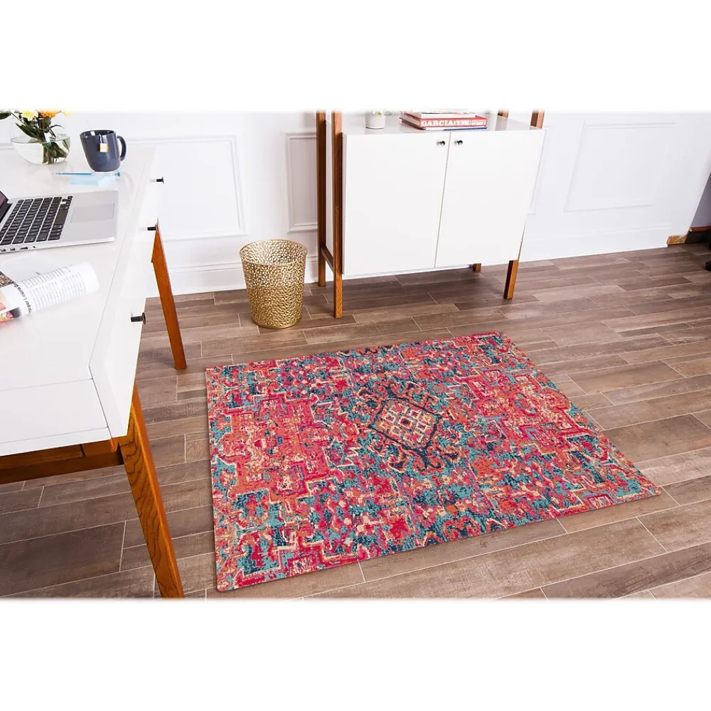 Chair Mats*Anji Mountain Rug'd Merida Carpet & Hard Floor Chair Mat, 36" x 48'', Low-Pile, Multicolored (AMB9001S)