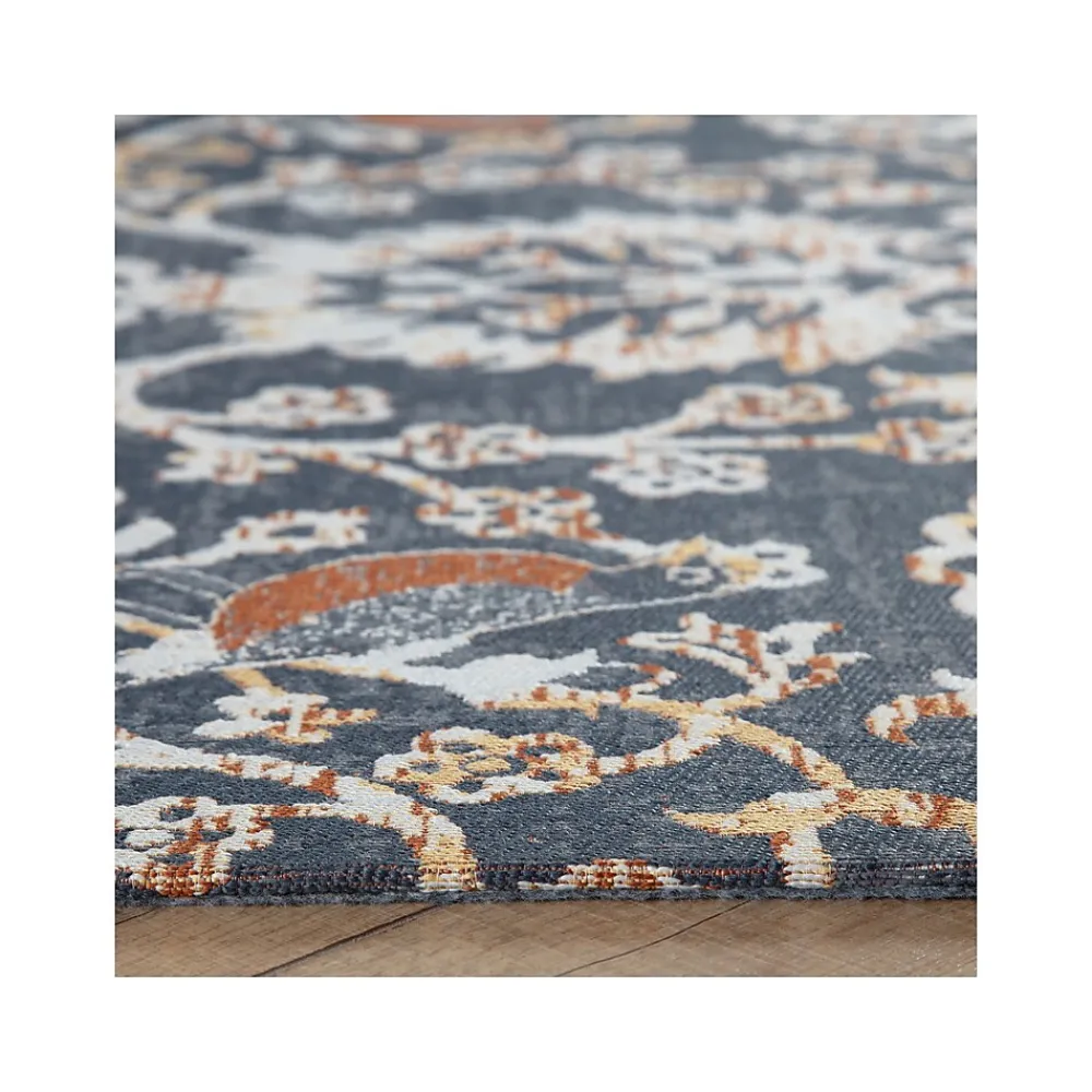 Chair Mats*Anji Mountain Rug'd Robin Carpet & Hard Floor Chair Mat, 36" x 48", Gray/Orange (AMB9018)