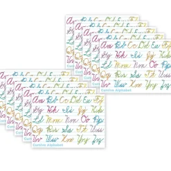 Dry Erase*Ashley Productions® Smart Poly® PosterMat Pals® Space Savers Traditional Cursive, 13" x 9.5", Pack of 10 (ASH97008)