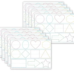 Dry Erase*Ashley Productions® Smart Poly® PosterMat Pals® Space Savers Shapes Tracing, 13" x 9.5", Pack of 10 (ASH97018)