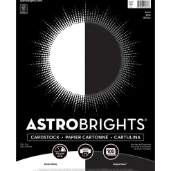 Card Stock*Astrobrights 65 lb. Cardstock Paper, 8.5" x 11", Black/White, 100 Sheets/Ream (91647)