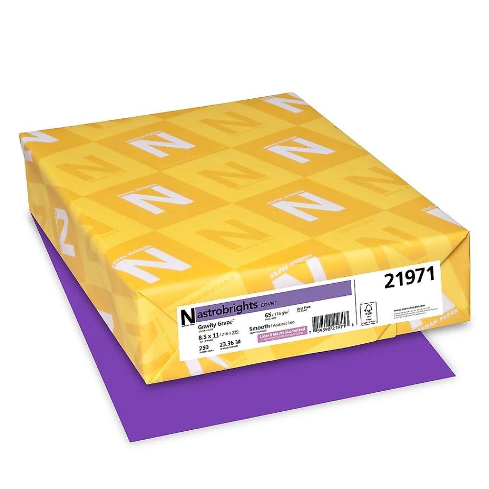 Card Stock*Astrobrights 65 lb. Cardstock Paper, 8.5" x 11", Purple, 250 Sheets/Pack (WAU21971)