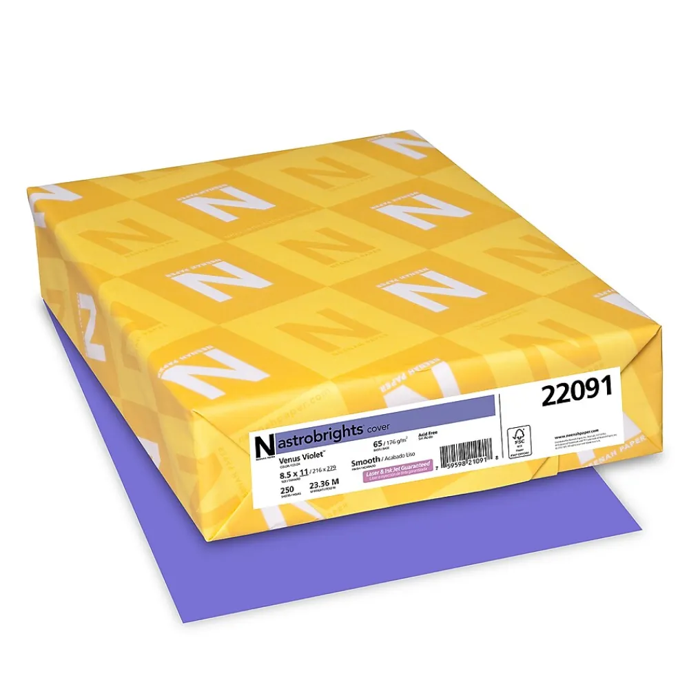 Card Stock*Astrobrights 65 lb. Cardstock Paper, 8.5" x 11", Venus Violet, 250 Sheets/Pack (WAU22091)