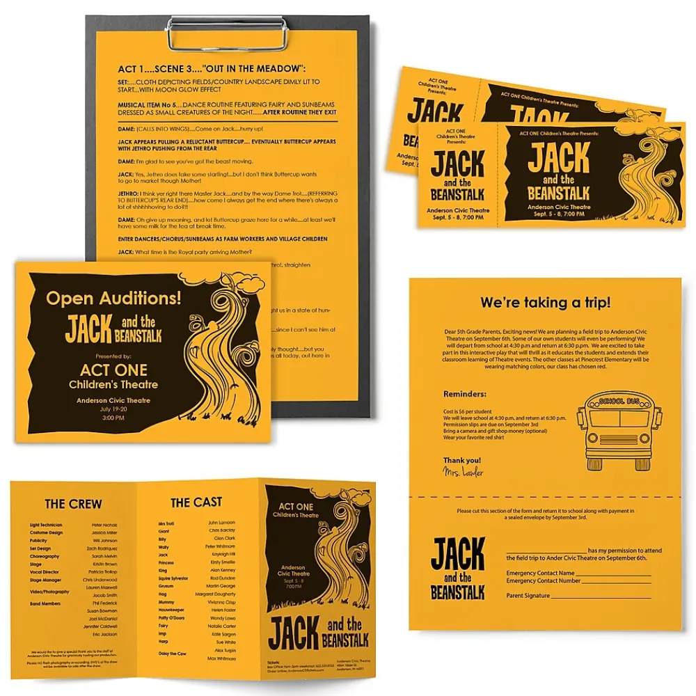 Multipurpose Paper*Astrobrights 30% Recycled Colored Paper, 24 lbs., 8.5" x 11", Galaxy Gold, 500 Sheets/Ream (22571)