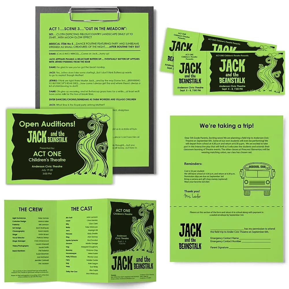 Multipurpose Paper*Astrobrights Colored Paper, 24 lbs., 8.5" x 11", Martian Green, 500 Sheets/Ream (21801)