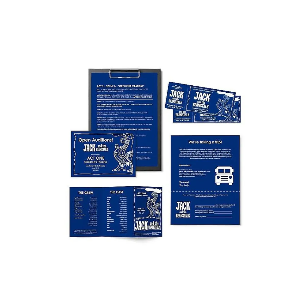 Multipurpose Paper*Astrobrights Colored Paper, 24 lbs., 8.5" x 11", , 500 Sheets/Ream (21906) Blast-Off Blue