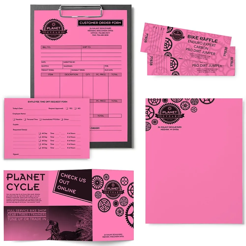 Multipurpose Paper*Astrobrights Colored Paper, 24 lbs., 8.5" x 11", , 500 Sheets/Ream (21031) Pulsar Pink