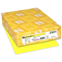 Multipurpose Paper*Astrobrights Colored Paper, 24 lbs., 8.5" x 11", Lift-Off Lemon, 500 Sheets/Ream (21011)
