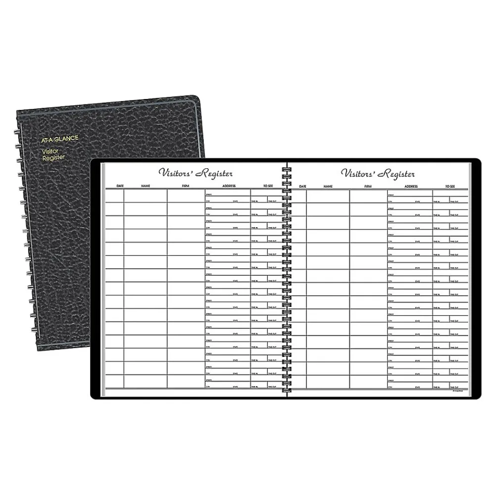 Accounting & Record Journals*AT-A-GLANCE Wirebound Visitor Book, 8.5" x 11", Black (80580 05)