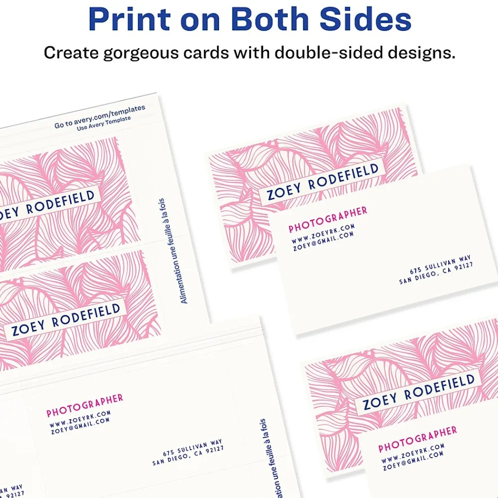 Business Cards*Avery Clean Edge Business Cards, 2" x 3 1/2", Matte White, 90 Per Pack (28878)